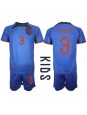 Niederlande Matthijs de Ligt #3 Auswärts Trikotsatz für Kinder WM 2022 Kurzarm (+ Kurze Hosen)